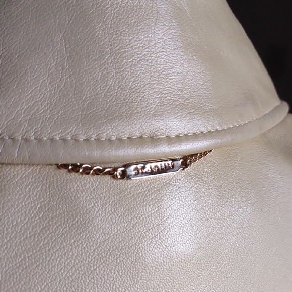 Vintage St. John Buttery Soft Yellow Leather Jacket - Picture 5 of 14